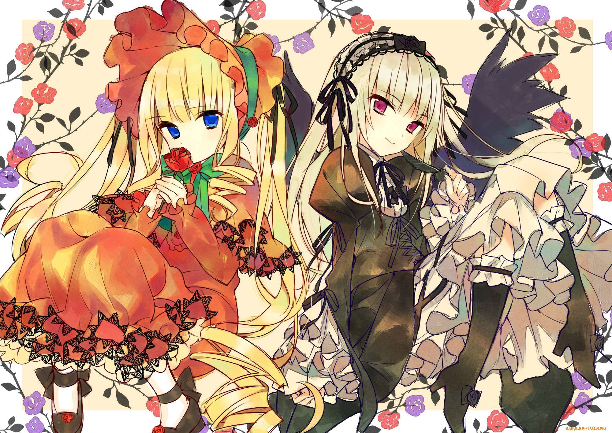 , rozen maiden, , rozen, maiden, , hanabana, tsubomi, , shinku, suigintou